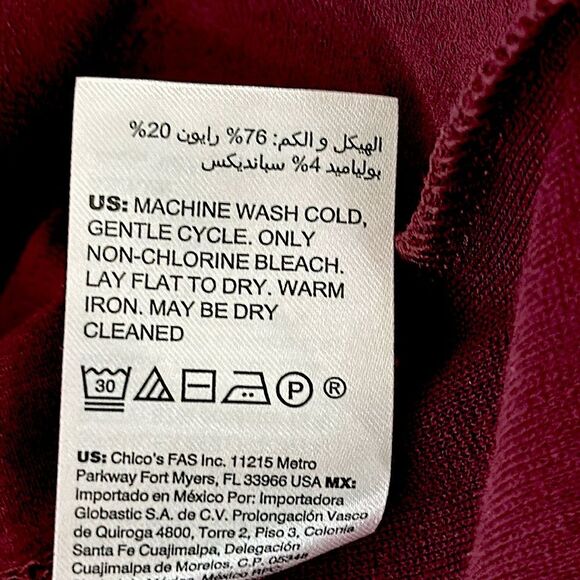 Chico's Tunic Size 1P Size 8P Faux Sueded Front Long Sleeve NWOT - Picture 15 of 16